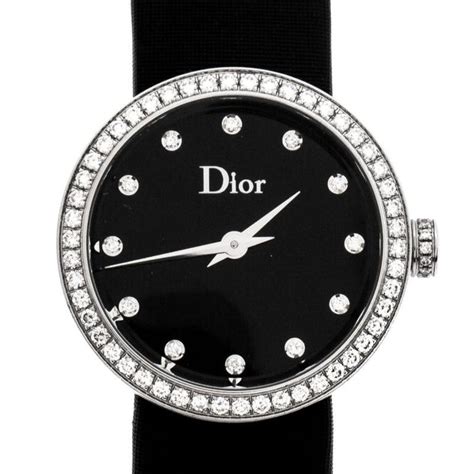 Replica Dior Black Stainless Steel Diamond La D De Cd047111j